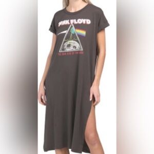 Chaser Women's Dark Gray Pink Floyd Dark Side Of The Moon t-shirt dress